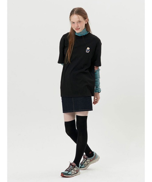 ☆韓国の人気☆【KIRSH】☆WITTY BUNNY NOMAD FUR MINI SKIR.T☆ KIRSH ]☆24SS☆韓国人気☆WITTY BUNNY CROP MODAL T-SHIRT