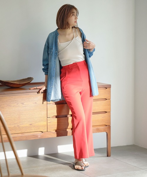 KOBE LETTUCE(コウベレタス)の「カップ付きデザインキャミソール(キャミソール・レディース・ブラック/アイボリー/モカ/テラコッタ・FREE)」の7枚目の写真