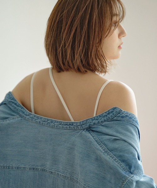 KOBE LETTUCE(コウベレタス)の「カップ付きデザインキャミソール(キャミソール・レディース・ブラック/アイボリー/モカ/テラコッタ・FREE)」の9枚目の写真