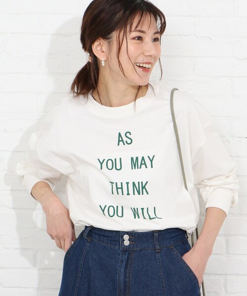 SHOO・LA・RUE（シューラルー）の「◆USAコットンプリントロンT（Tシャツ/カットソー・レディース・ブラック/ホワイト系その他/ホワイト系その他4/ベージュ系その他2/ホワイト系/ライトグリーン系・02/03/04）」の3枚目の写真