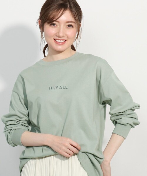 SHOO・LA・RUE（シューラルー）の「◆USAコットンプリントロンT（Tシャツ/カットソー・レディース・ブラック/ホワイト系その他/ホワイト系その他4/ベージュ系その他2/ホワイト系/ライトグリーン系・02/03/04）」の6枚目の写真