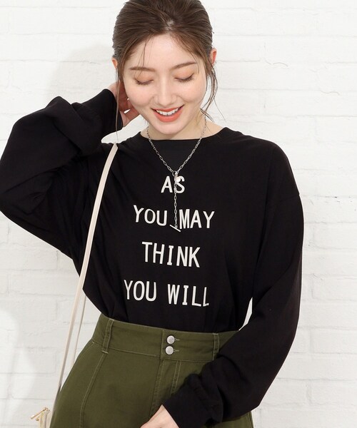 SHOO・LA・RUE（シューラルー）の「◆USAコットンプリントロンT（Tシャツ/カットソー・レディース・ブラック/ホワイト系その他/ホワイト系その他4/ベージュ系その他2/ホワイト系/ライトグリーン系・02/03/04）」の4枚目の写真