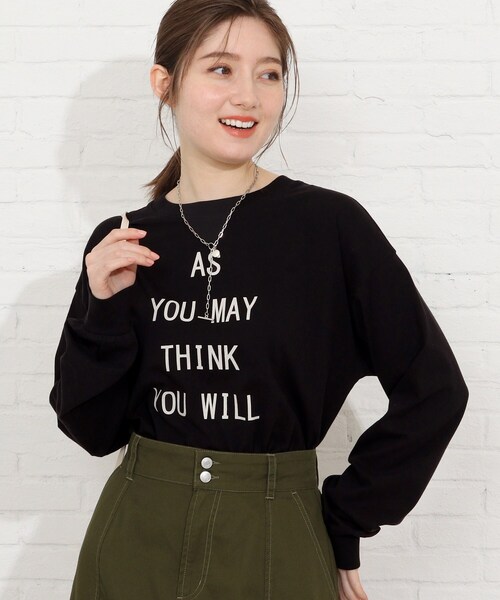 SHOO・LA・RUE（シューラルー）の「◆USAコットンプリントロンT（Tシャツ/カットソー・レディース・ブラック/ホワイト系その他/ホワイト系その他4/ベージュ系その他2/ホワイト系/ライトグリーン系・02/03/04）」の9枚目の写真