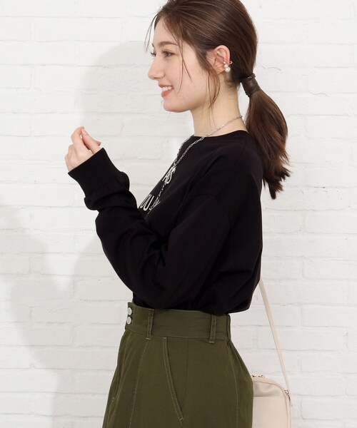 SHOO・LA・RUE（シューラルー）の「◆USAコットンプリントロンT（Tシャツ/カットソー・レディース・ブラック/ホワイト系その他/ホワイト系その他4/ベージュ系その他2/ホワイト系/ライトグリーン系・02/03/04）」の11枚目の写真