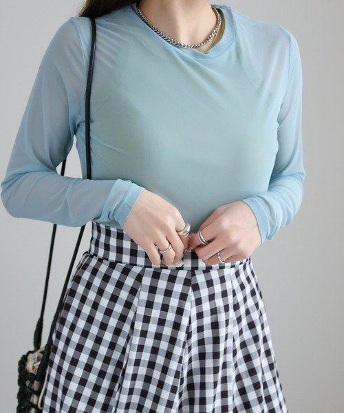 sakishimatokyo（サキシマトーキョー）の「シアートップス（Tシャツ/カットソー・レディース・ホワイト/ブラック/オレンジ/グリーン/アイボリー/ライトブルー/チャコールグレー/パープル・FREE）」の18枚目の写真