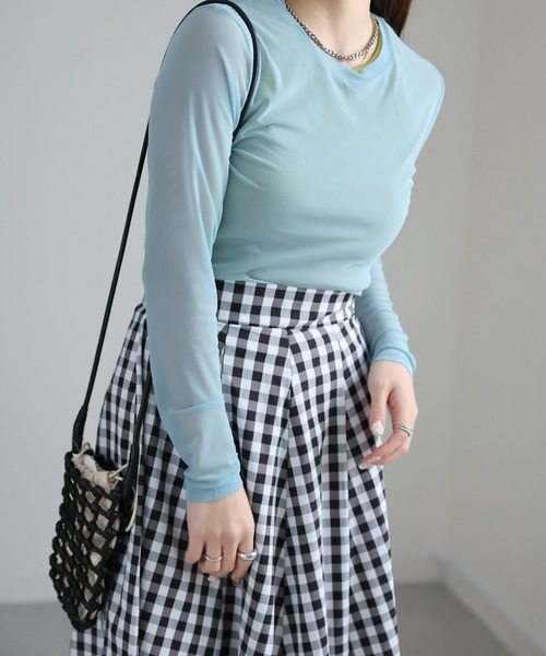 sakishimatokyo（サキシマトーキョー）の「シアートップス（Tシャツ/カットソー・レディース・ホワイト/ブラック/オレンジ/グリーン/アイボリー/ライトブルー/チャコールグレー/パープル・FREE）」の20枚目の写真