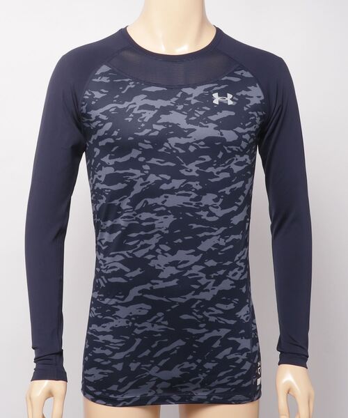UNDER ARMOUR(アンダーアーマー)の「UAフィッティド コンフォート ノベルティ ロングスリーブ アンダー シャツ(ベースボール/メンズ)(Tシャツ/カットソー・メンズ・ブラック/ネイビー・L/S/M/XL/XXL/3XL)」の6枚目の写真