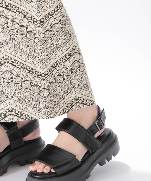 niko and...（ニコアンド）の「カットジャガードストレートスカート（スカート・レディース・オレンジ/グリーン/ブラック・MEDIUM/LARGE）」の13枚目の写真