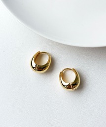 メタル ワンタッチ ぷっくり フープピアス