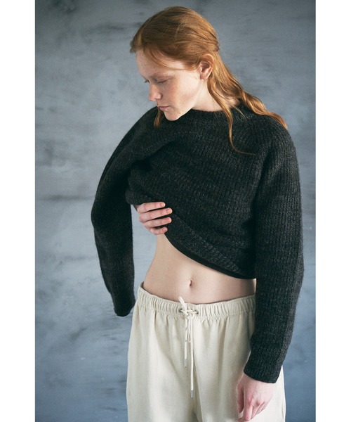 UNFIL（アンフィル）の「unfil アンフィル / royal baby alpaca ribbed-knit sweater ロイヤルベビーアルパカ リブニット セーター / WWFL-UU011（ニット/セーター・メンズ・ダークブラウン/オフホワイト・4/5）」の18枚目の写真