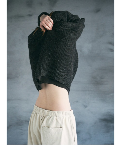 UNFIL（アンフィル）の「unfil アンフィル / royal baby alpaca ribbed-knit sweater ロイヤルベビーアルパカ リブニット セーター / WWFL-UU011（ニット/セーター・メンズ・ダークブラウン/オフホワイト・4/5）」の20枚目の写真