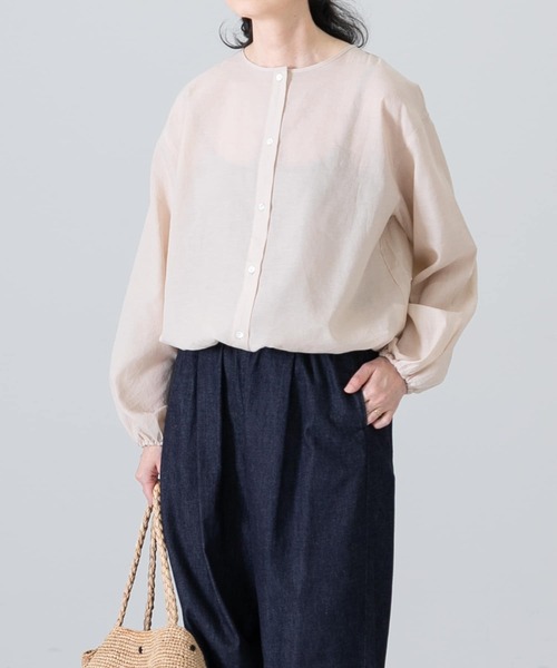 かぐれ（カグレ）の「スラブローンカーディガン（カーディガン/ボレロ・レディース・ブラック/ベージュ/ブルー・FREE）」の3枚目の写真