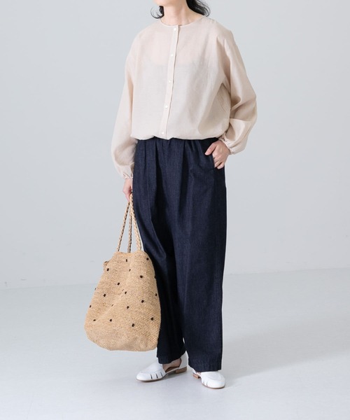 かぐれ（カグレ）の「スラブローンカーディガン（カーディガン/ボレロ・レディース・ブラック/ベージュ/ブルー・FREE）」の4枚目の写真