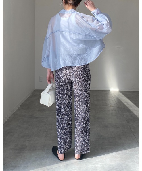 She's Closet(シーズクローゼット)の「【セルフカット対応】小花柄フラワーセミワイドストレートカラーロングプリーツパンツ(その他パンツ・レディース・ホワイト/ブラック/オレンジ/グリーン・FREE)」の11枚目の写真