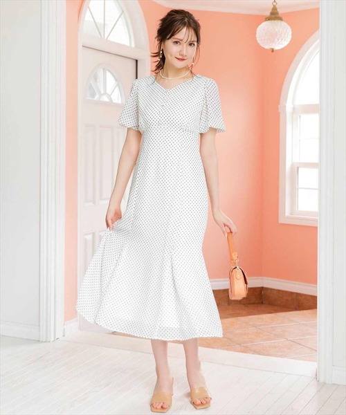 難しいものを売る ｖネックパフスリドットワンピース 基本的 Jornaldaciencia Ao