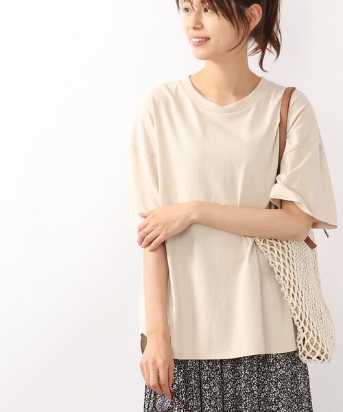 DRESKIP（ドレスキップ）の「◆【遮熱/接触冷感/UVカット】AIR SHIELDオ－バ－サイズTシャツ（Tシャツ/カットソー・レディース・ピンク系/オフホワイト/ライトベージュ/ブラック系2/グレー系その他・02/04/03）」の6枚目の写真