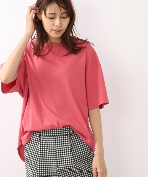 DRESKIP（ドレスキップ）の「◆【遮熱/接触冷感/UVカット】AIR SHIELDオ－バ－サイズTシャツ（Tシャツ/カットソー・レディース・ピンク系/オフホワイト/ライトベージュ/ブラック系2/グレー系その他・02/04/03）」の13枚目の写真