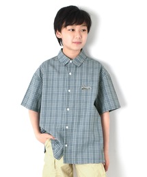 GLAZOS | アソートチェック・オーバーサイズ刺繍ロゴ半袖シャツ(シャツ/ブラウス)