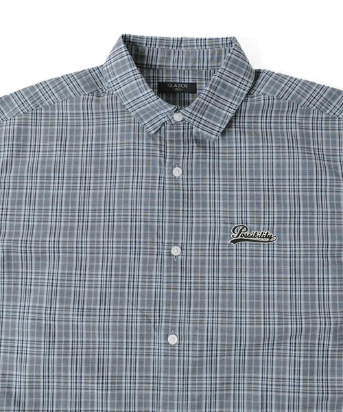 GLAZOS（グラソス）の「アソートチェック・オーバーサイズ刺繍ロゴ半袖シャツ（シャツ/ブラウス・キッズ・ブラック/グレー・170cm/140cm/150cm/160cm/130cm）」の10枚目の写真