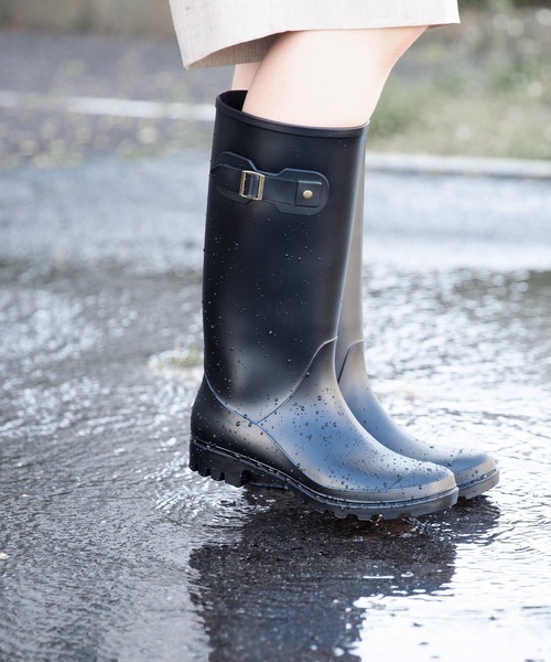 menue（メヌエ）の「ロングレインブーツ（レインシューズ・レディース・ブラック・LL/S/M/L）」の2枚目の写真