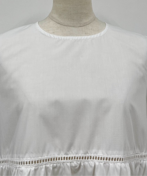 PICCIN（ピッチン）の「ラダーレースティアードチュニック（シャツ/ブラウス・レディース・ブラック/オフホワイト・M）」の8枚目の写真