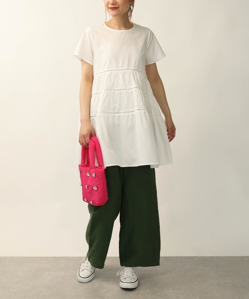 PICCIN（ピッチン）の「ラダーレースティアードチュニック（シャツ/ブラウス・レディース・ブラック/オフホワイト・M）」の12枚目の写真