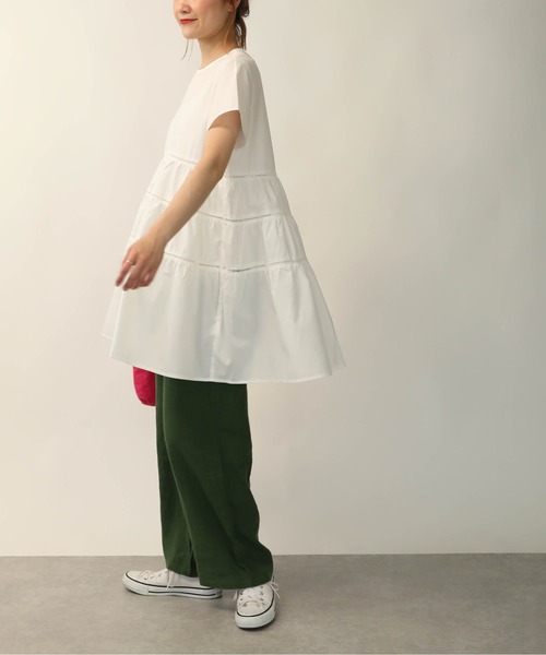 PICCIN（ピッチン）の「ラダーレースティアードチュニック（シャツ/ブラウス・レディース・ブラック/オフホワイト・M）」の16枚目の写真