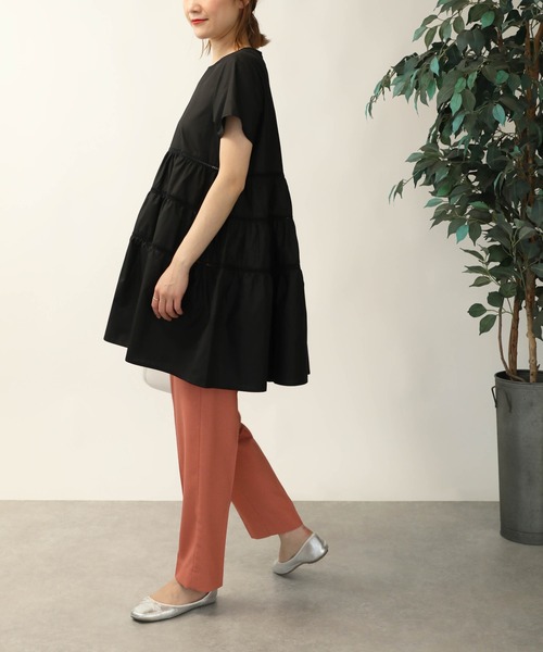 PICCIN（ピッチン）の「ラダーレースティアードチュニック（シャツ/ブラウス・レディース・ブラック/オフホワイト・M）」の7枚目の写真