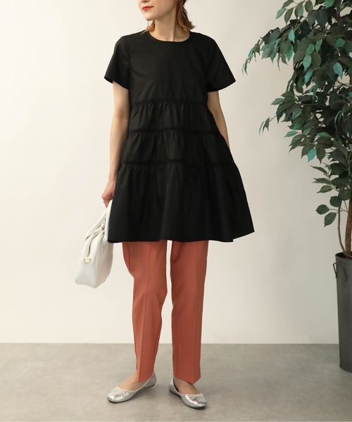 PICCIN（ピッチン）の「ラダーレースティアードチュニック（シャツ/ブラウス・レディース・ブラック/オフホワイト・M）」の22枚目の写真