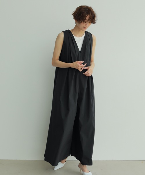 ETRE TOKYO(エトレトウキョウ)の「タックテントオールインワン(ワンピース・レディース・ブラック/カーキ・S/M)」の7枚目の写真