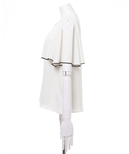 INGNI(イング)の「ケープトロミ/フレア袖ブラウス(シャツ/ブラウス・レディース・オフホワイト/グレー系その他/ブラック/ホワイト×ブラック/ホワイト系8・M)」の21枚目の写真