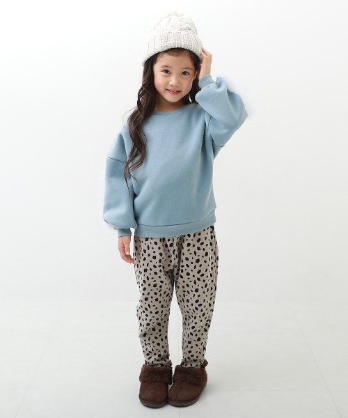 devirock（デビロック）の「裏起毛 袖ギャザーフリルチュール トレーナー（スウェット・キッズ・ブルー系その他/パープル系その他/グレー系その他/アイボリー/チャコール・100cm/110cm/120cm/130cm/140cm/150cm/160cm）」の9枚目の写真