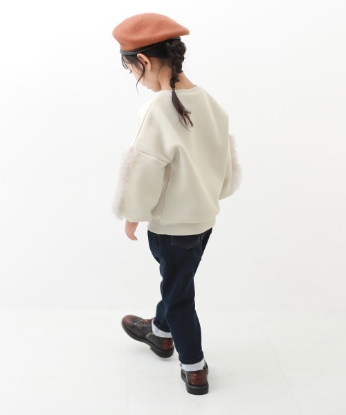 devirock（デビロック）の「裏起毛 袖ギャザーフリルチュール トレーナー（スウェット・キッズ・ブルー系その他/パープル系その他/グレー系その他/アイボリー/チャコール・100cm/110cm/120cm/130cm/140cm/150cm/160cm）」の19枚目の写真