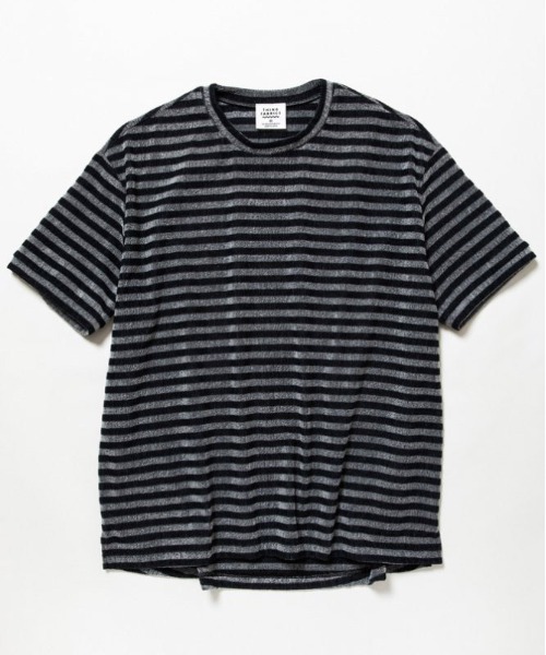 THING FABRICS（シングファブリックス）の「【THING FABRICS】TF T-shirt /Tシャツ（ジャガードパイル）（Tシャツ/カットソー・メンズ・ブラック/ネイビー/グレー/レッド系/ブラック×ホワイト/ネイビー×ホワイト・1/2/000）」の3枚目の写真