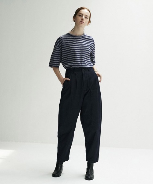 THING FABRICS（シングファブリックス）の「【THING FABRICS】TF T-shirt /Tシャツ（ジャガードパイル）（Tシャツ/カットソー・メンズ・ブラック/ネイビー/グレー/レッド系/ブラック×ホワイト/ネイビー×ホワイト・1/2/000）」の11枚目の写真