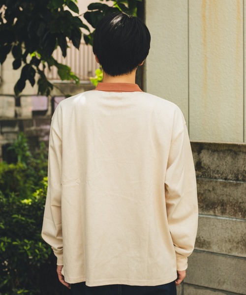 BROKEN BASE(ブロークンベース)の「配色刺繍ハーフジップポロシャツ(Tシャツ/カットソー・メンズ・グリーン/ベージュ/グレー・LARGE/MEDIUM)」の18枚目の写真