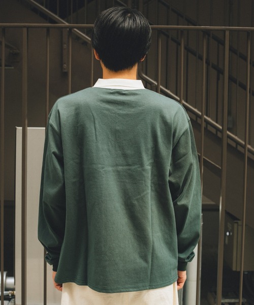 BROKEN BASE(ブロークンベース)の「配色刺繍ハーフジップポロシャツ(Tシャツ/カットソー・メンズ・グリーン/ベージュ/グレー・LARGE/MEDIUM)」の17枚目の写真