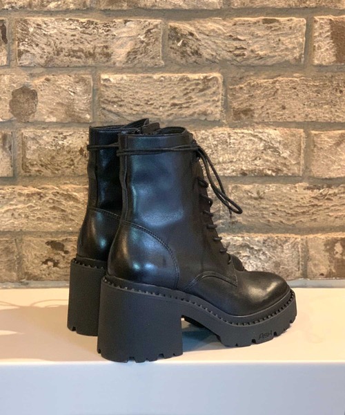 ASH（アッシュ）の「【NOX】チャンキーヒールレースアップブーツ（ブーツ・レディース・ブラック・40/36/37/38/39/35）」の3枚目の写真