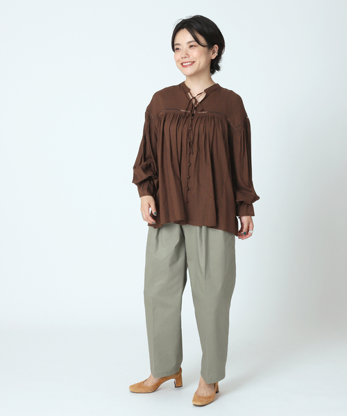 B.C STOCK(ベーセーストック)の「キャンディースリーブブラウス(シャツ/ブラウス・レディース・ブラウン/ブラック系その他/ブルー/オレンジ・FREE)」の22枚目の写真