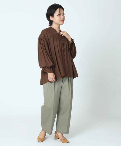 B.C STOCK(ベーセーストック)の「キャンディースリーブブラウス(シャツ/ブラウス・レディース・ブラウン/ブラック系その他/ブルー/オレンジ・FREE)」の10枚目の写真