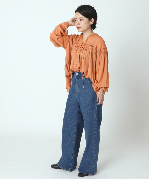 B.C STOCK(ベーセーストック)の「キャンディースリーブブラウス(シャツ/ブラウス・レディース・ブラウン/ブラック系その他/ブルー/オレンジ・FREE)」の11枚目の写真