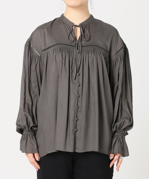 B.C STOCK(ベーセーストック)の「キャンディースリーブブラウス(シャツ/ブラウス・レディース・ブラウン/ブラック系その他/ブルー/オレンジ・FREE)」の7枚目の写真