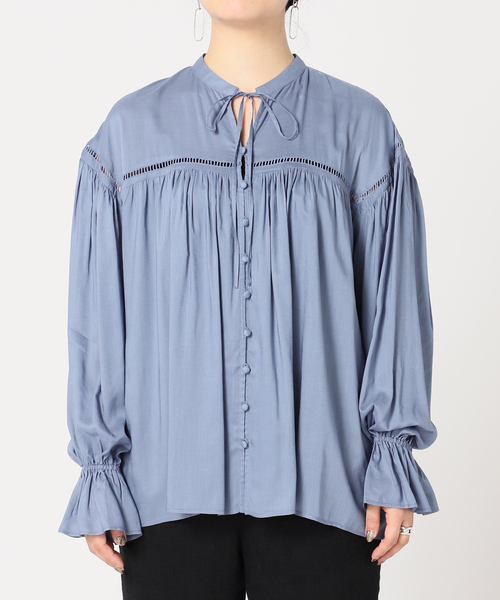 B.C STOCK(ベーセーストック)の「キャンディースリーブブラウス(シャツ/ブラウス・レディース・ブラウン/ブラック系その他/ブルー/オレンジ・FREE)」の13枚目の写真