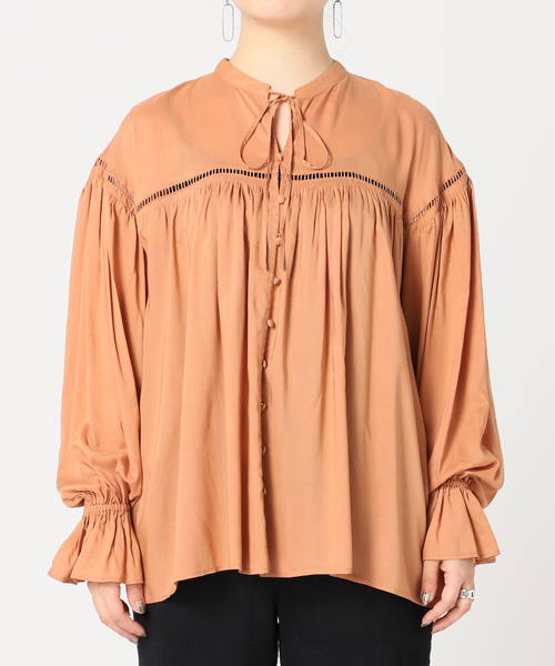 B.C STOCK(ベーセーストック)の「キャンディースリーブブラウス(シャツ/ブラウス・レディース・ブラウン/ブラック系その他/ブルー/オレンジ・FREE)」の9枚目の写真