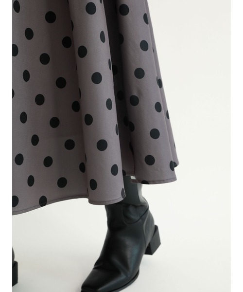 Te chichi TERRASSE(テチチテラス)の「ドットフレアスカート(スカート・レディース・モカ/ブラック/チャコール・フリ-)」の18枚目の写真
