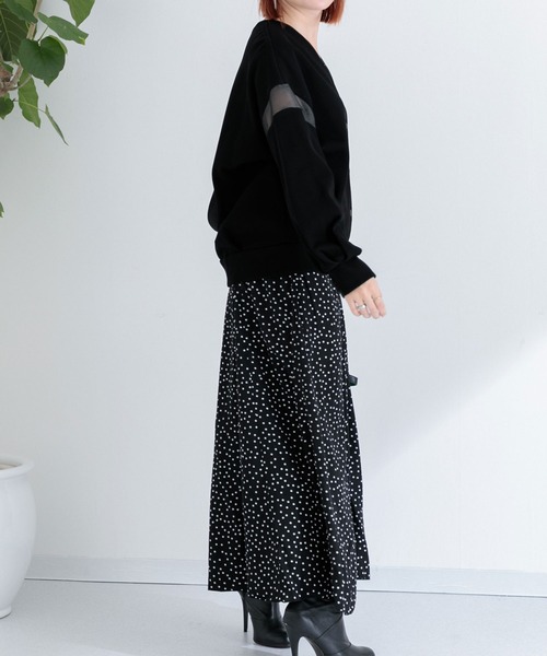 Paradise Picnic（パラダイスピクニック）の「Lallia mu シアーショルダーカーディガン（カーディガン/ボレロ・レディース・ブラック/カーキ・FREE）」の11枚目の写真