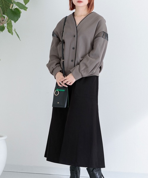 Paradise Picnic（パラダイスピクニック）の「Lallia mu シアーショルダーカーディガン（カーディガン/ボレロ・レディース・ブラック/カーキ・FREE）」の17枚目の写真