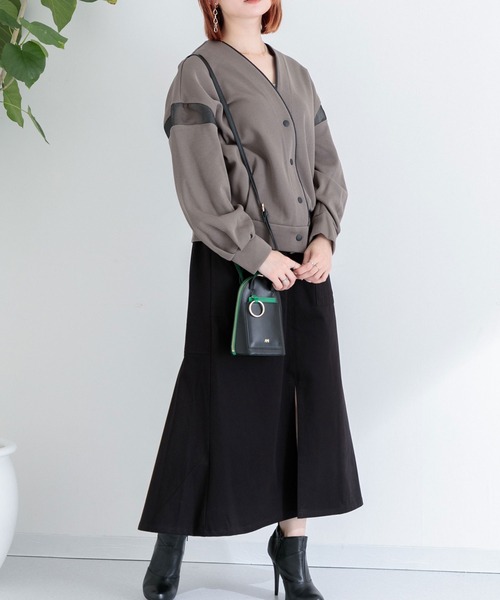 Paradise Picnic（パラダイスピクニック）の「Lallia mu シアーショルダーカーディガン（カーディガン/ボレロ・レディース・ブラック/カーキ・FREE）」の13枚目の写真