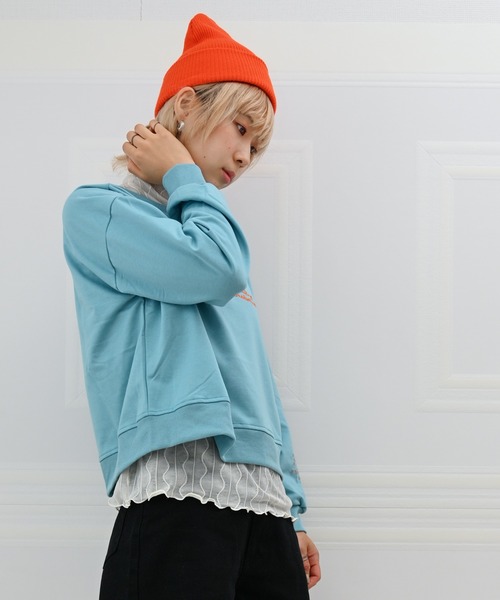 Alite cloth(アリーテクロス)の「カラービーニー/ニット帽(ニットキャップ/ビーニー・レディース・ブルーグレー/ブラウン/ベージュ/ブラック/アイボリー/オレンジ/マスタード・FREE)」の11枚目の写真