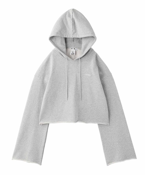 X-girl（エックスガール）の「CROPPED SWEAT HOODIE（パーカー・レディース・チャコール/ブラウン/アッシュ・S/M）」の13枚目の写真